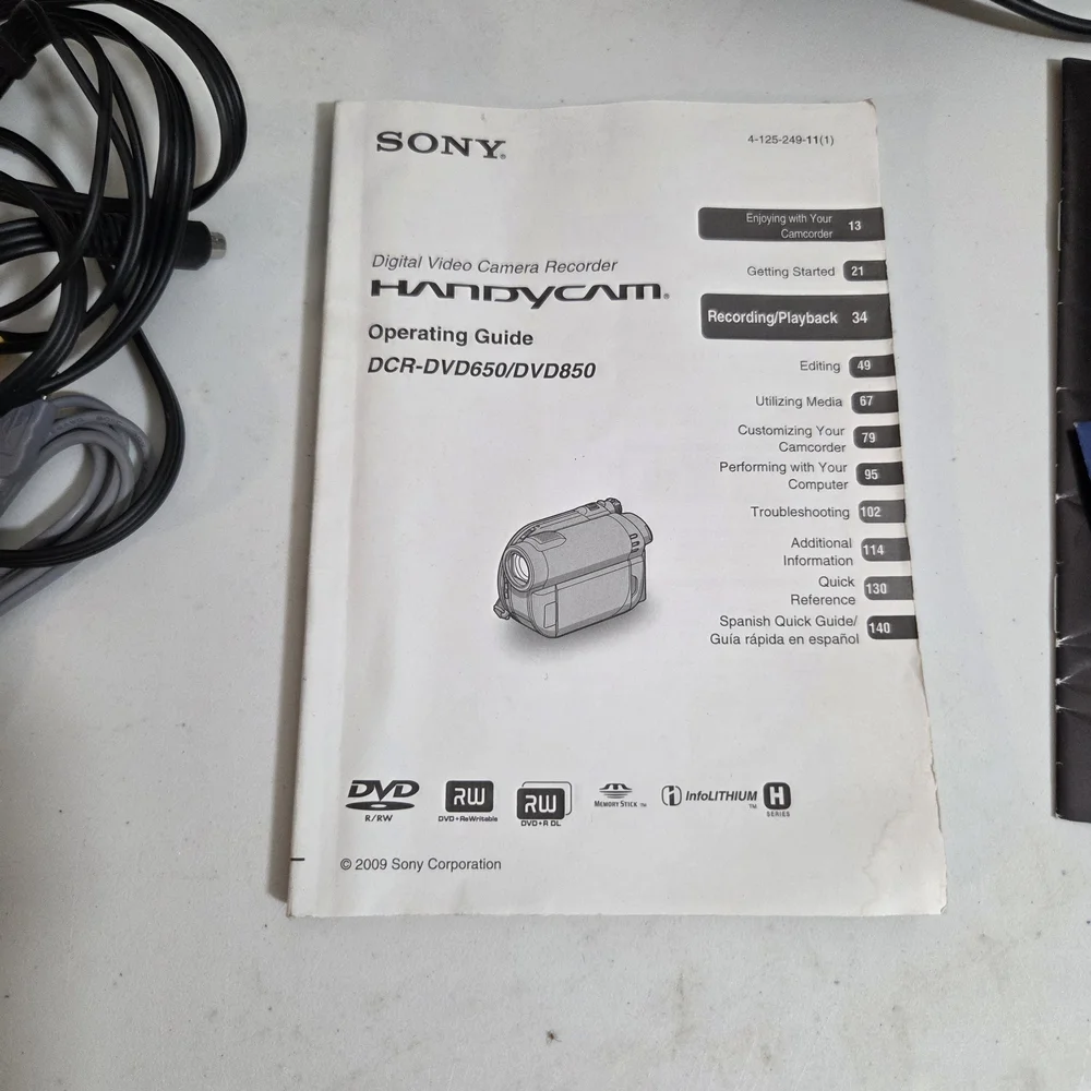 Sony Handycam DVD650/DVD850 ELECTRONIC Camara